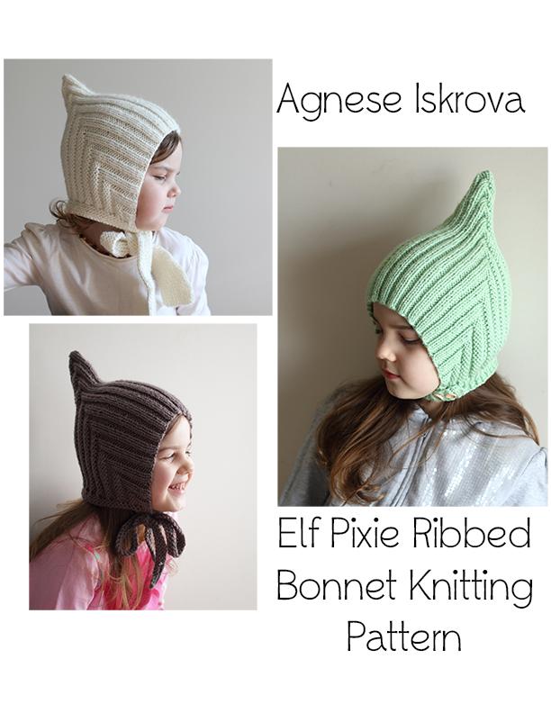 Elf Pixie Ribbed Bonnet Knitting Pattern