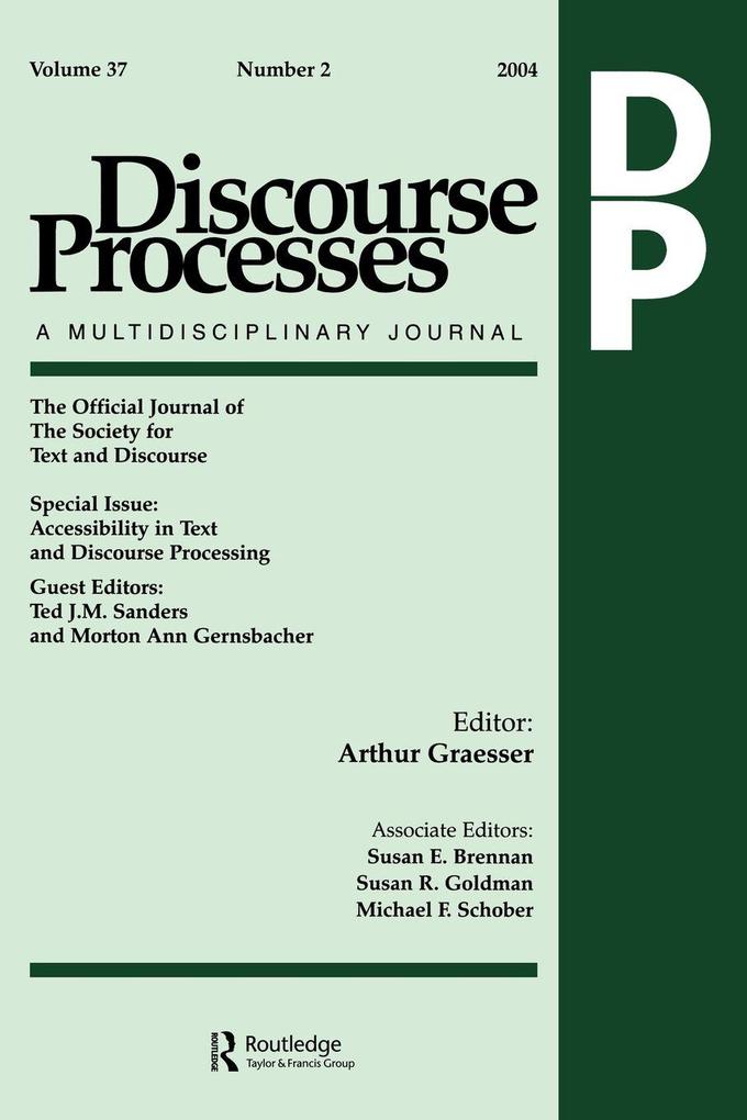 Accessibility in Text and Discourse Processing