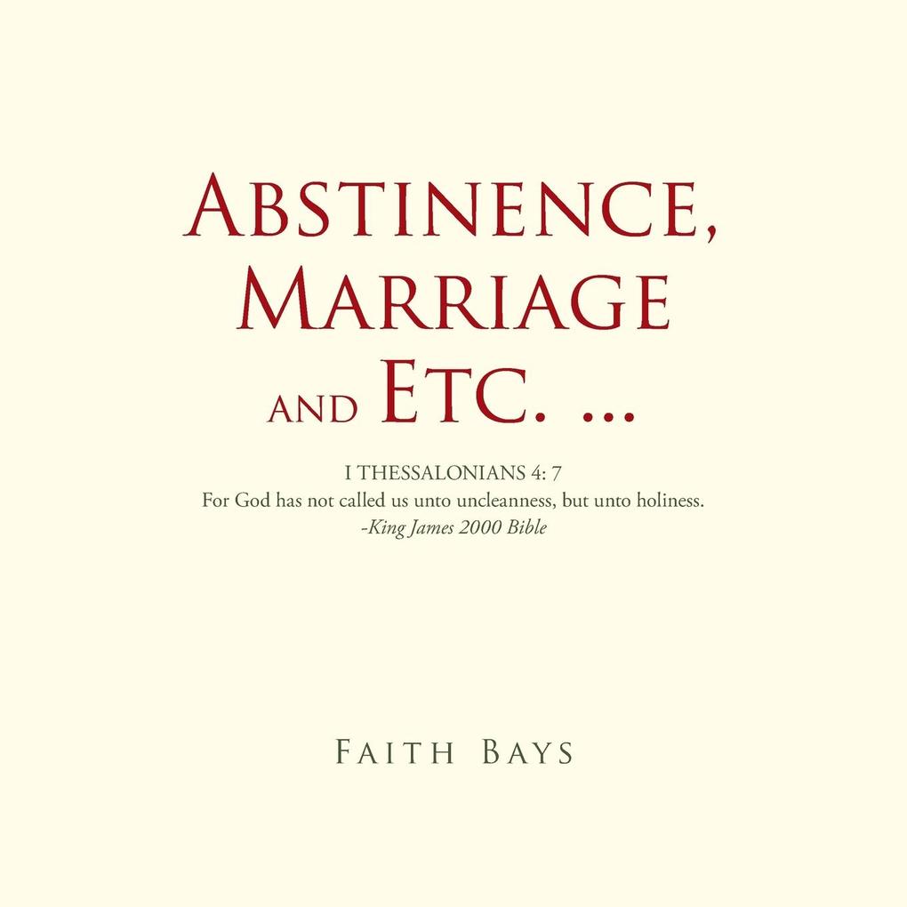 Abstinence Marriage and Etc. ...