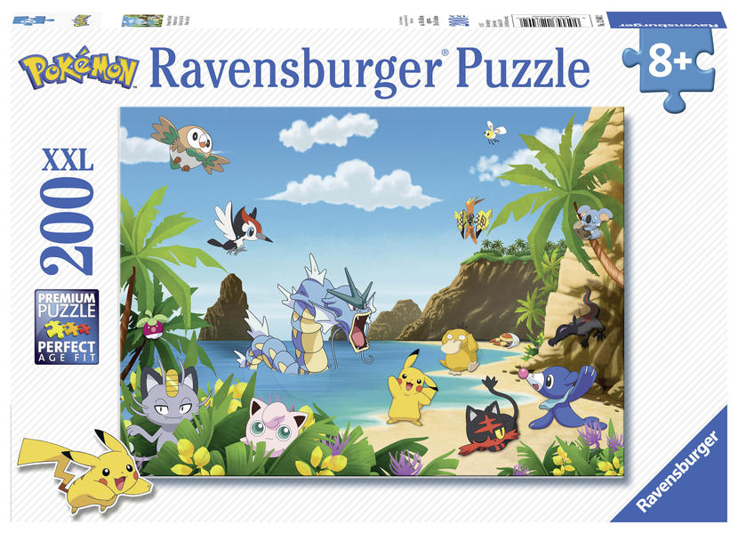 Ravensburger Kinderpuzzle 12840 - Schnapp sie dir alle! 200 Teile XXL - Pokémon Puzzle für Kinder ab 8 Jahren