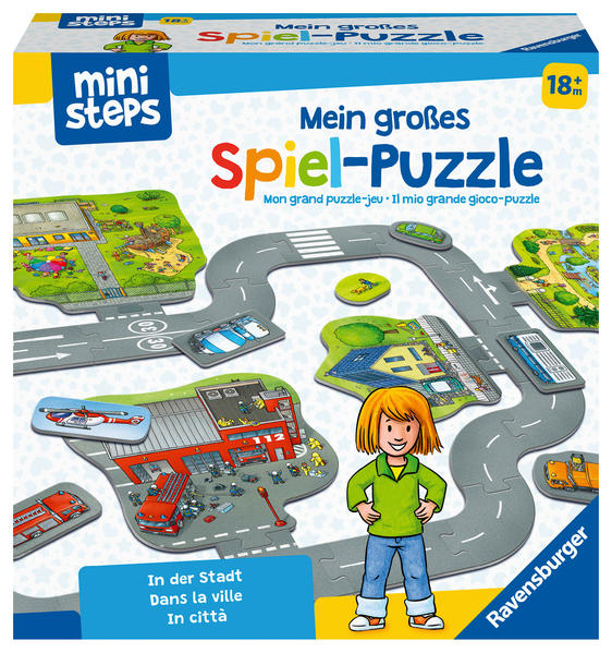 Image of Ravensburger Mini Steps Mein großes Spiel-Puzzle "In der Stadt", 29 Teile