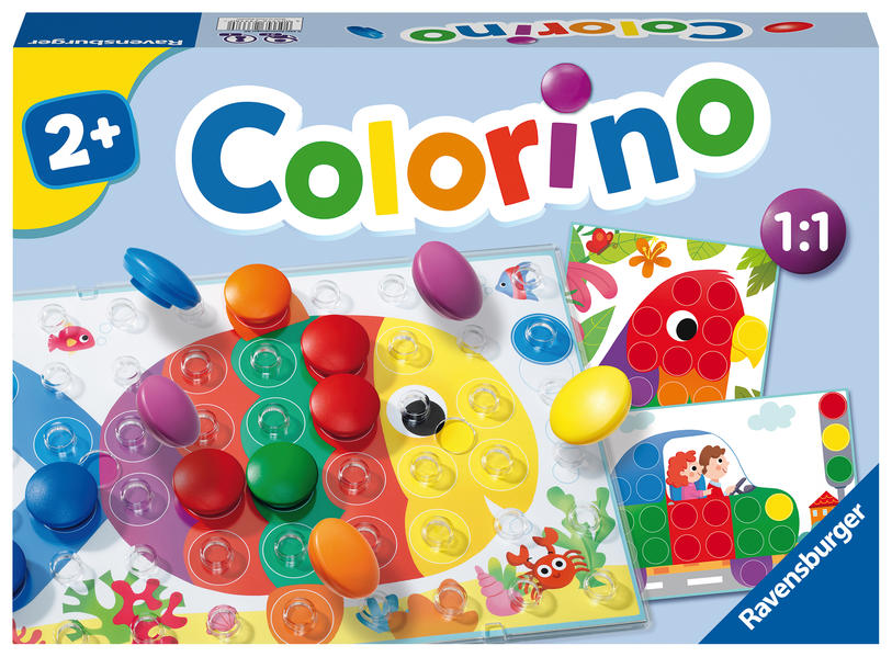Ravensburger Kinderspiele 20832 - Colorino - Kinderspiel zum Farbenlernen Mosaik Steckspiel Spielzeug ab 2 Jahre