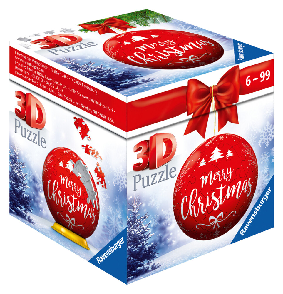 Image of Ravensburger - Puzzle-Ball Weihnachtskugel Merry Christmas 54 Teile