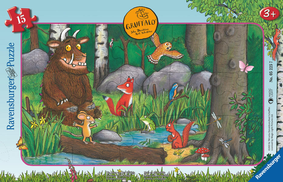 Ravensburger Kinderpuzzle 05225 - Die Maus und der Grüffelo - 15 Teile Rahmenpuzzle für Kinder ab 3 Jahren