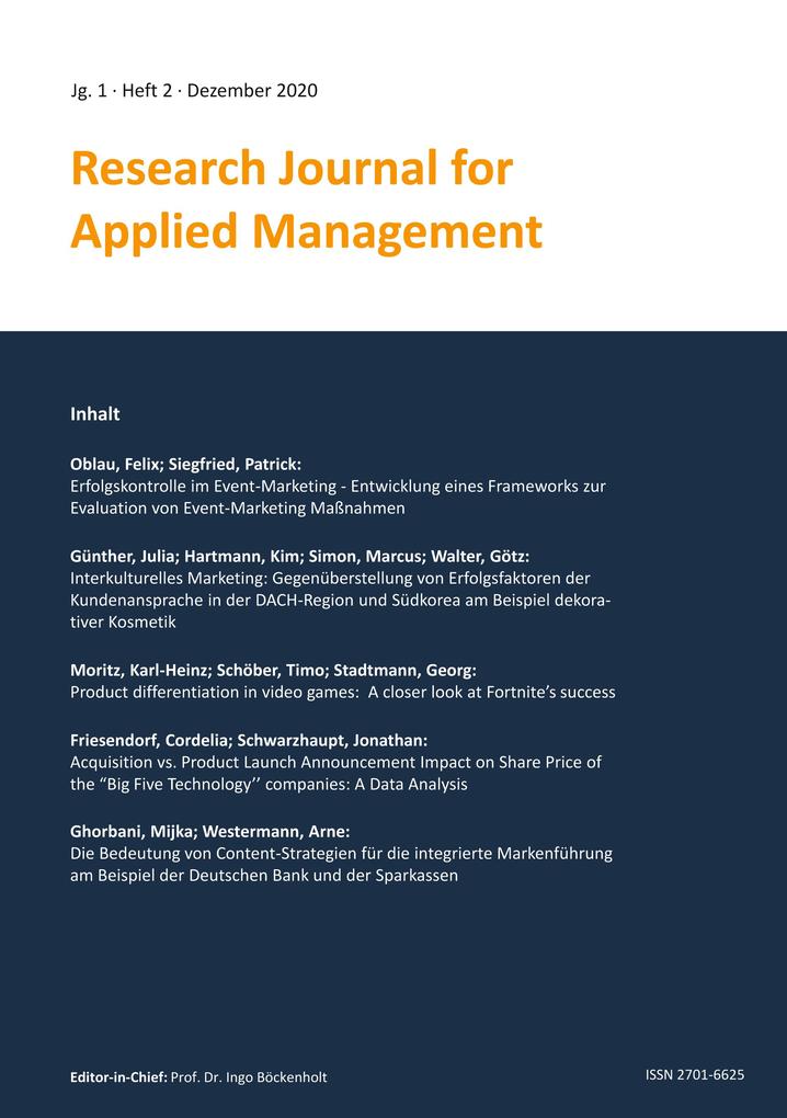 Research Journal for Applied Management - Jg. 1 Heft 2
