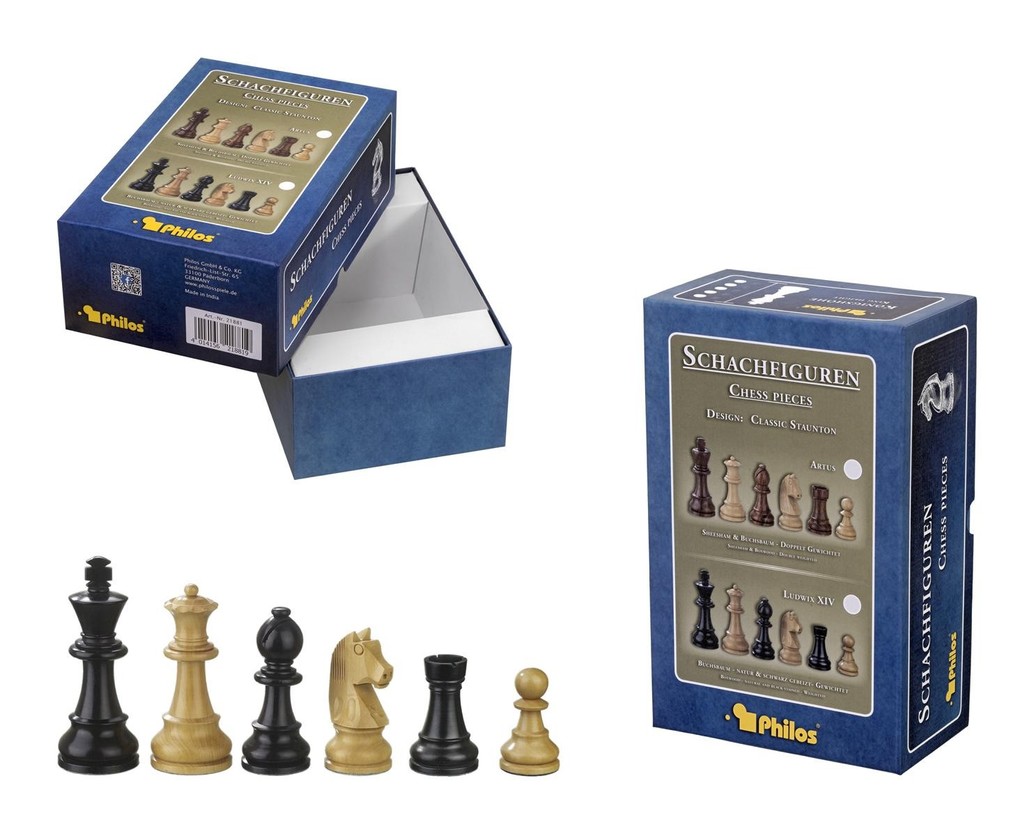 Philos 21261 - Schachfiguren Ludwig XIV Königshöhe 110 mm in Set-Up Box