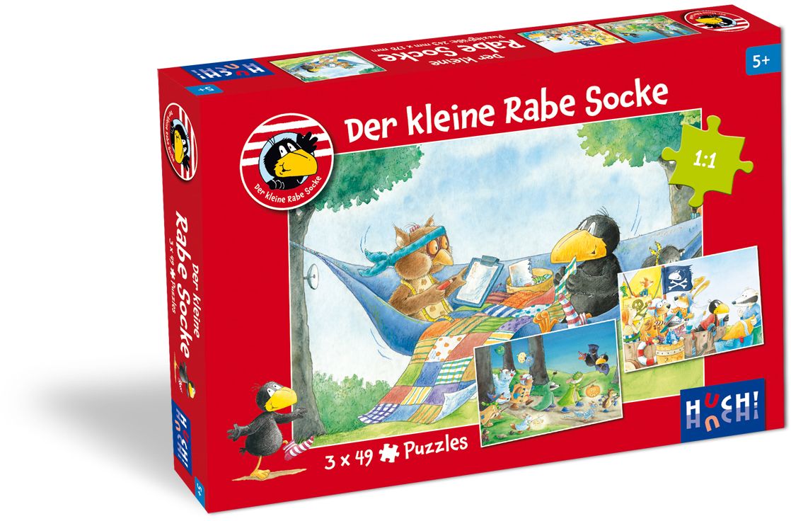 Image of Der kleine Rabe Socke - Puzzle 2. 3 Puzzle mit 49 Teilen