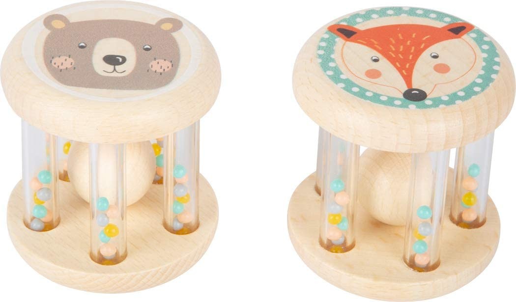 small foot 11885 - Babyrassel-Set Tiere/Pastell 2 Stück