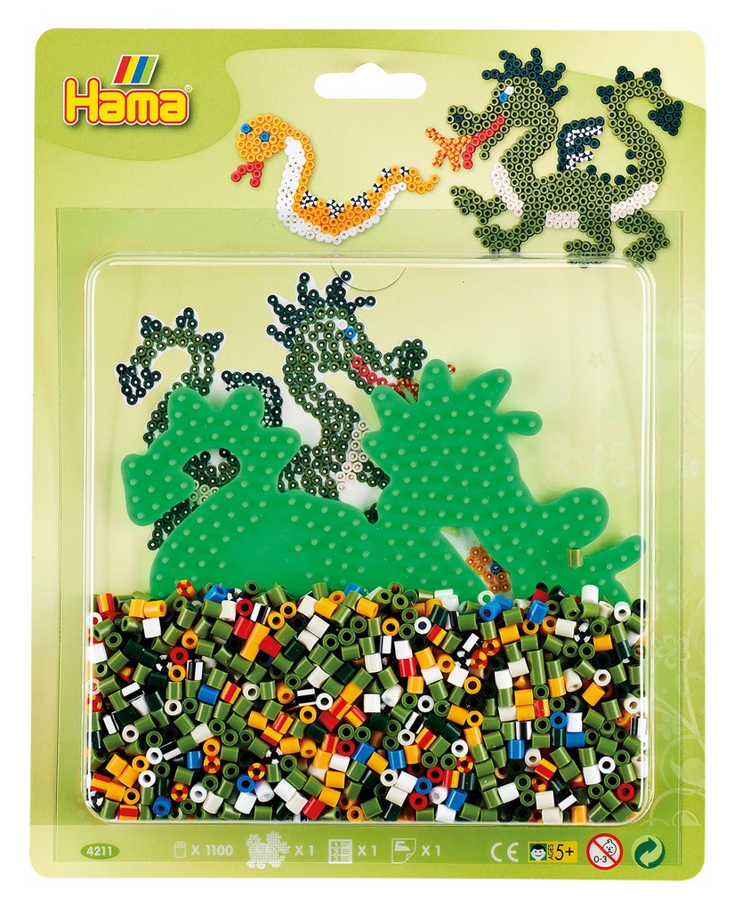 Hama 4211 - Drache Bügelperlen midi 1100 Stück