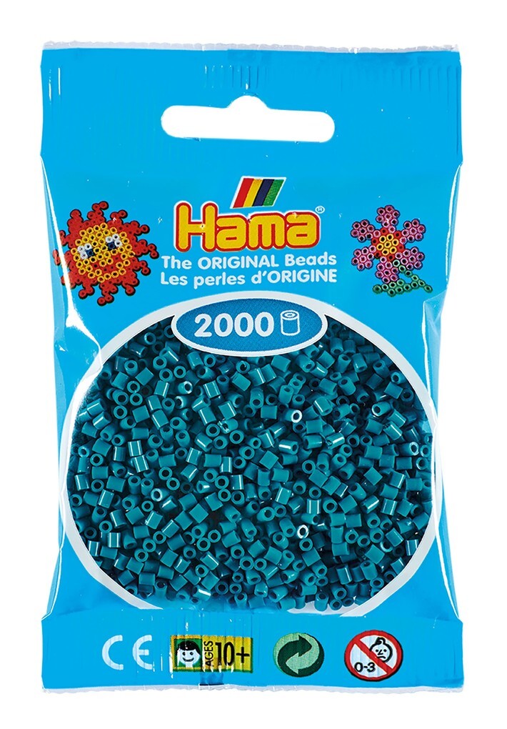 Hama 501-83 - Beutel mit Mini Bügelperlen Petrol 2000 Stück