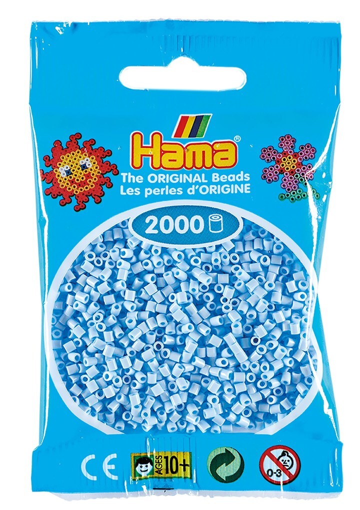 Hama 501-97 - Beutel mit Mini Bügelperlen Eisblau 2000 Stück