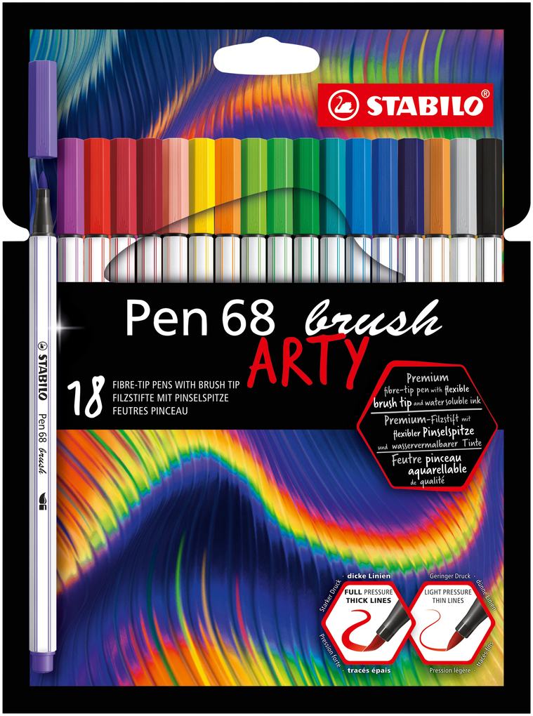 STABILO Filzstifte Pen 68 brush ARTY 18er Set