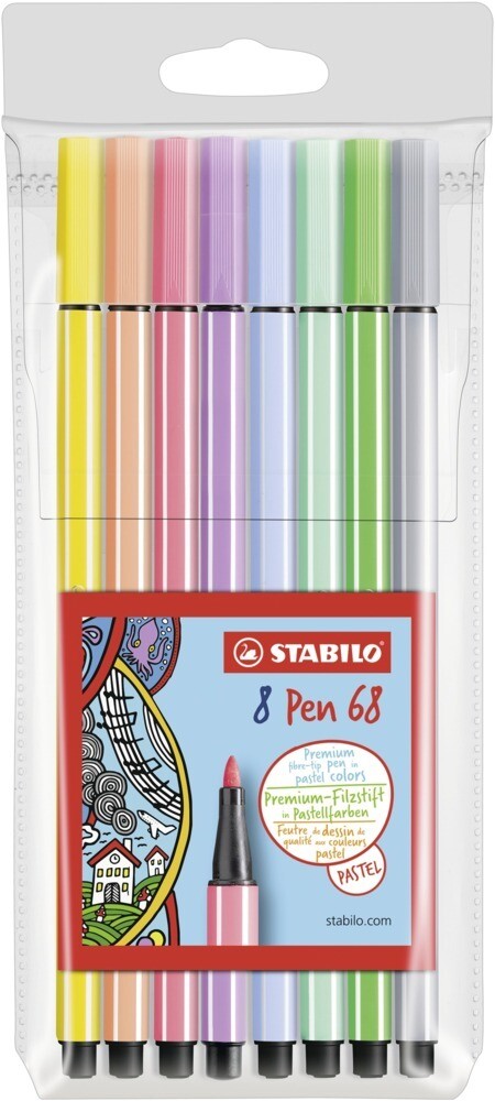 STABILO Filzstifte Pen 68 Pastell 8er Set