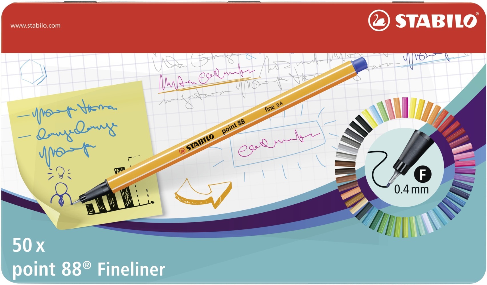 STABILO Fineliner point 88 Metalletui 50er Set