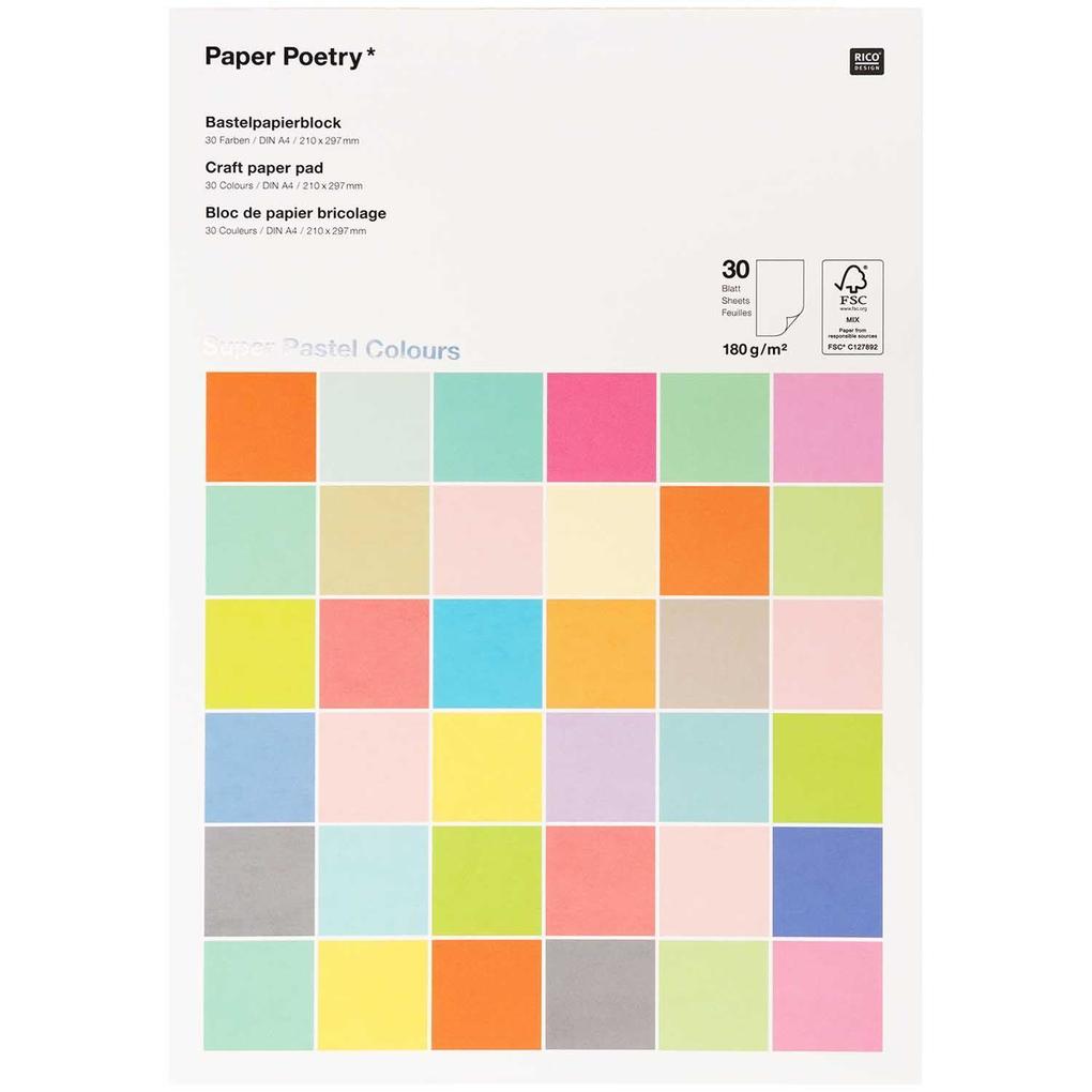 Bastelblock 180g Super Pastel Colours FSC MIX