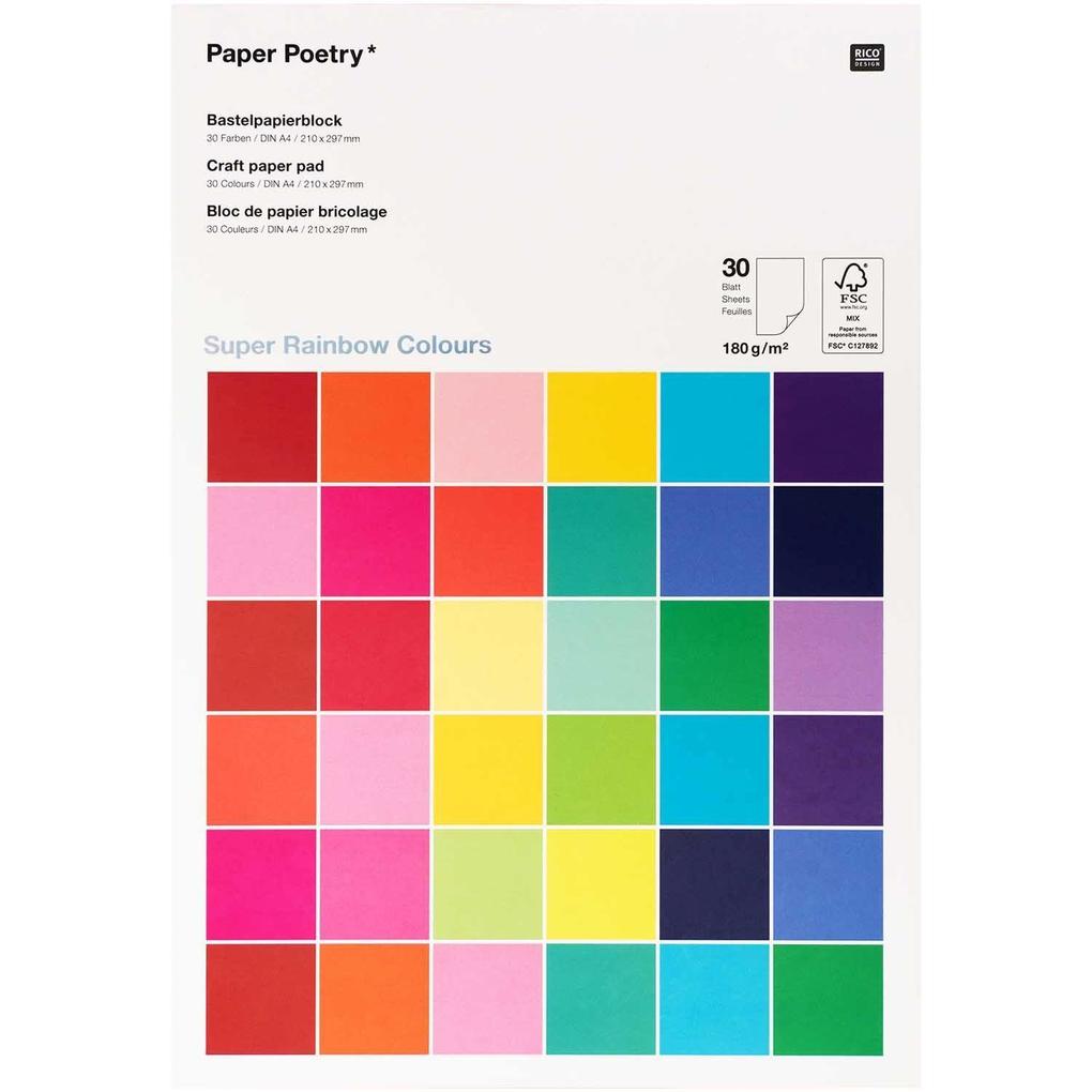 Bastelblock 180g Super Rainbow Colours FSC MIX