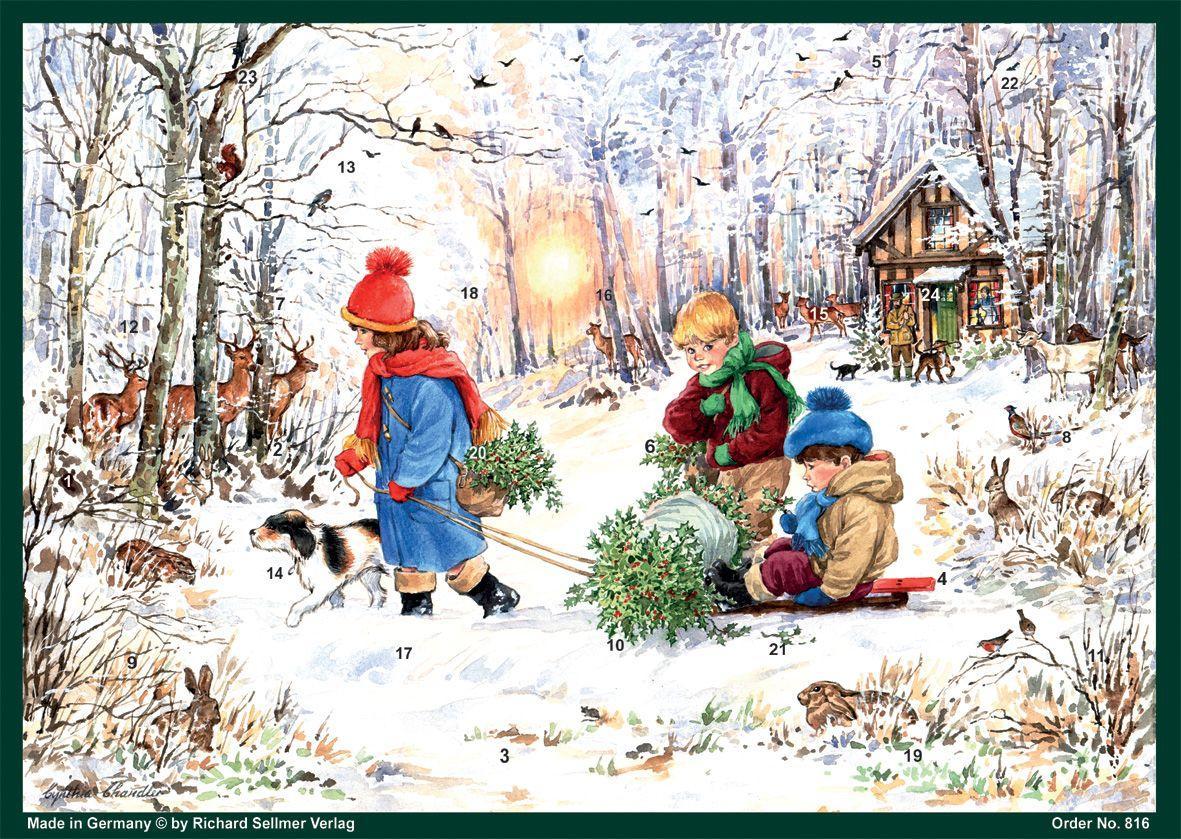 Adventskalender A4 'Schneefreuden im Wald'
