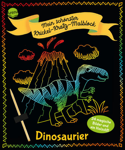 Image of Mein schönster Krickel-Kratz-Malblock. Dinosaurier