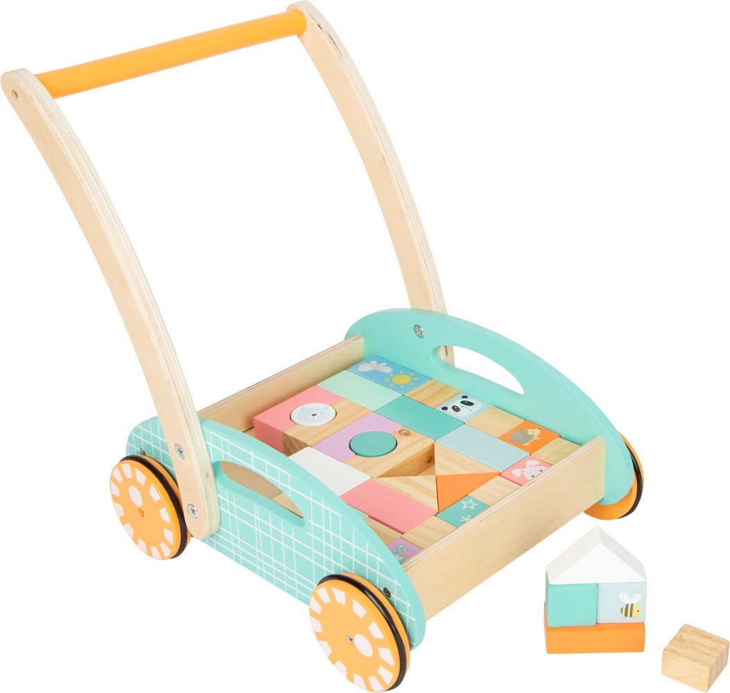 Image of small foot 11766 - Lauflernwagen Pastell Holz 35-teilig