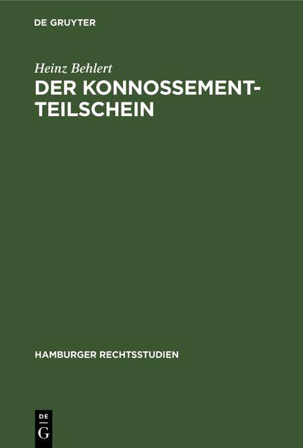 Der Konnossement-Teilschein