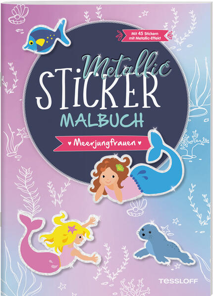 Image of Metallic-Sticker Malbuch. Meerjungfrauen