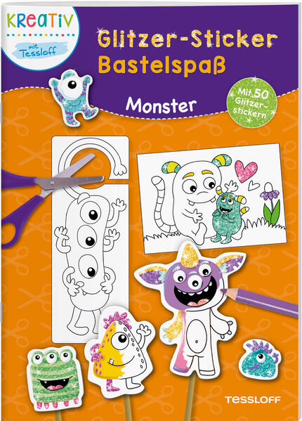 Image of Glitzer-Sticker Bastelspaß. Monster