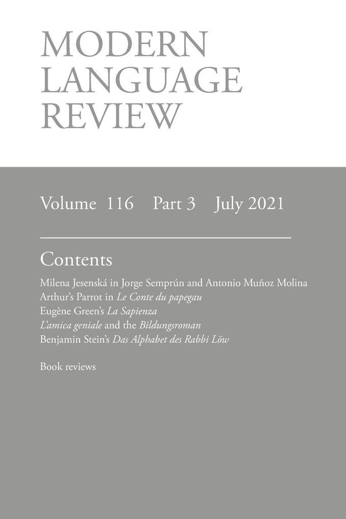 Modern Language Review (116