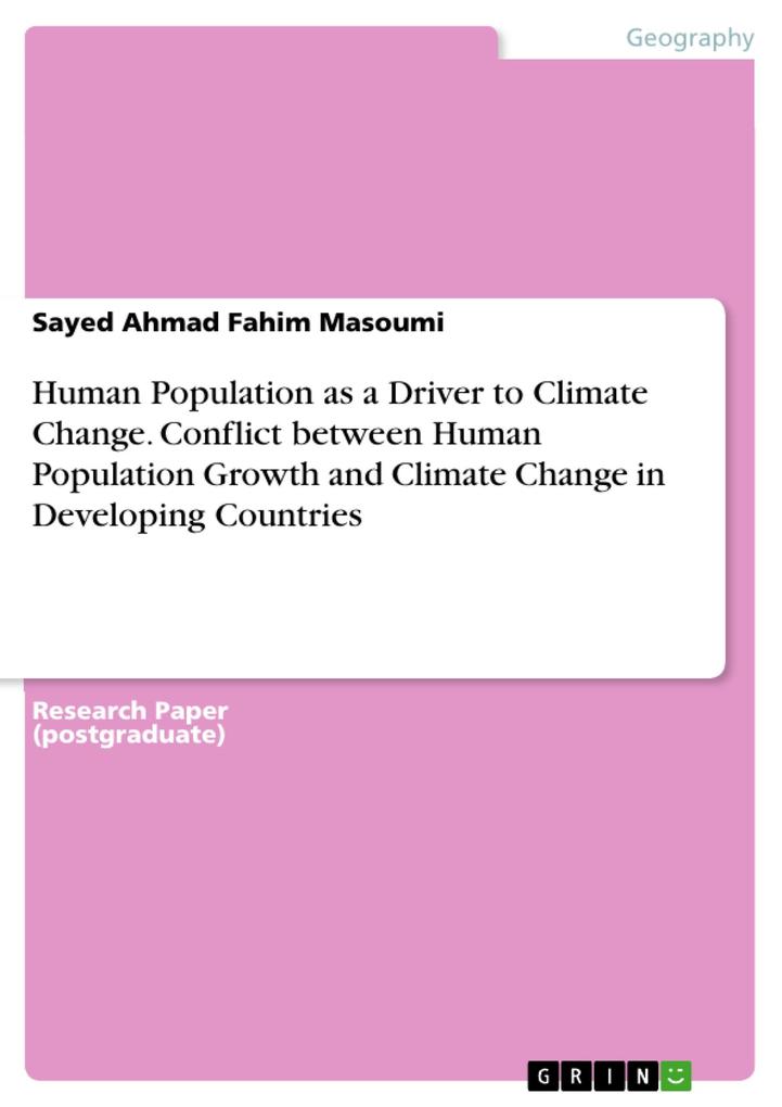 Human Population as a Driver to Climate Change. Conflict between Human Population Growth and Climate Change in Developing Countries