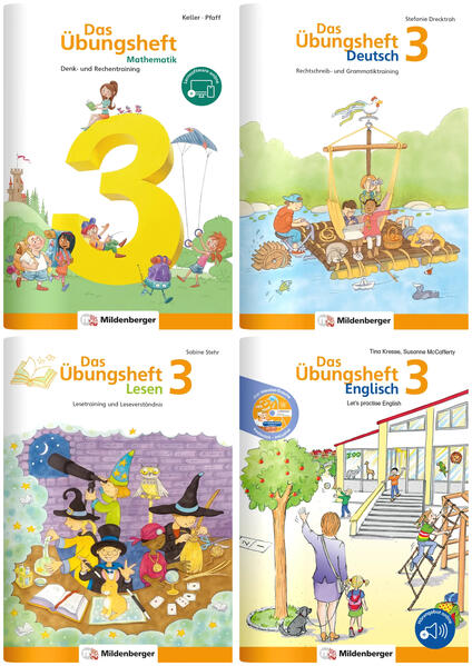 Image of Sicher ins 4. Schuljahr - Paket: Rechnen - Schreiben - Lesen - Grammatik - Englisch · Klasse 3, 4 Teile
