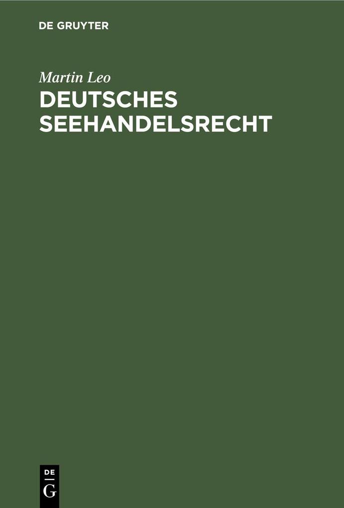 Deutsches Seehandelsrecht
