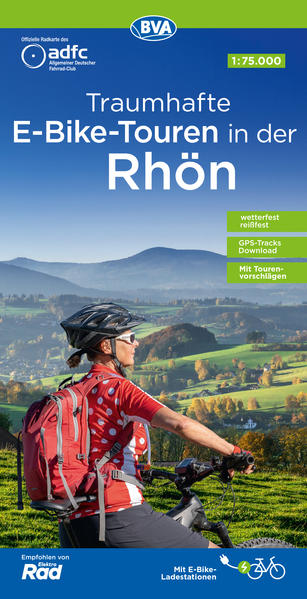 ADFC-Regionalkarte Traumhafte E-Bike-Touren in der Rhön 1:75.000 mit Tagestourenvorschlägen reiß- und wetterfest GPS-Tracks-Download