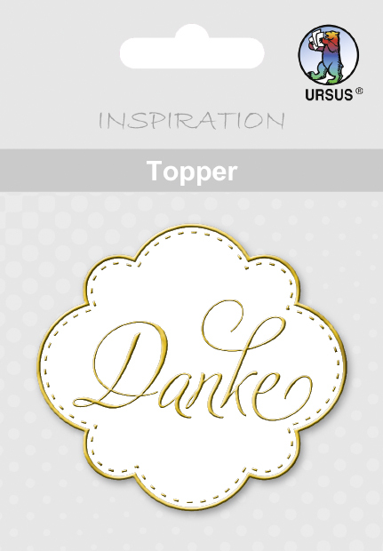 URSUS 8 Topper 'Danke' weiß/gold