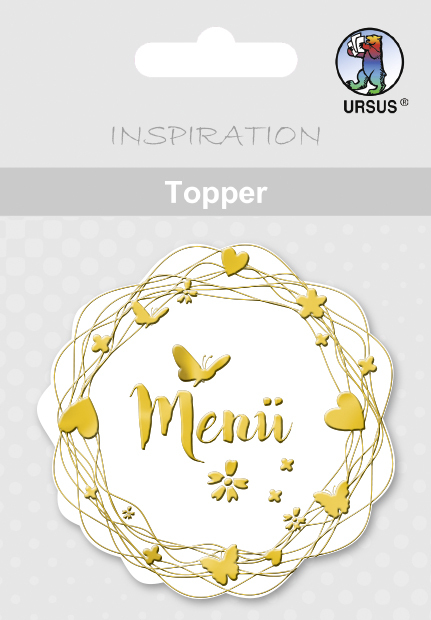 URSUS 8 Topper 'Menü' weiß/gold