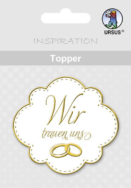 URSUS 8 Topper 'Wir trauen uns' weiß/gold