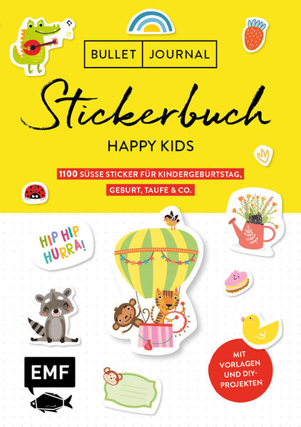 Bullet Journal - Stickerbuch Happy Kids: 1100 süße Sticker für Kindergeburtstag Geburt Taufe & Co.