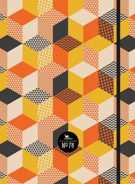 Notizbuch No. 76 - Orange Cubes