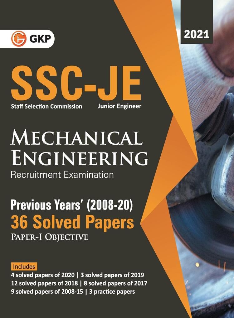 SSC 2021 Junior Engineers Paper I - Mechanical Engineering - 36 Previous Years Solved Papers (2008-20)