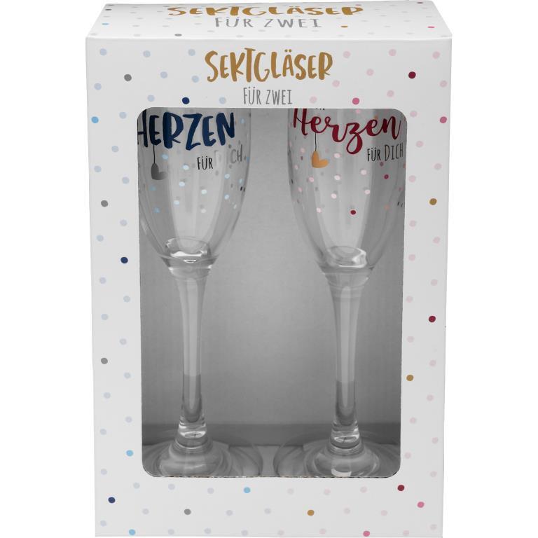 Secco Glas Set 'Von Herzen für Dich'