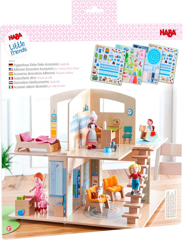 Image of HABA - Little Friends - Puppenhaus Klebe-Deko-Accessoires Stadtvilla