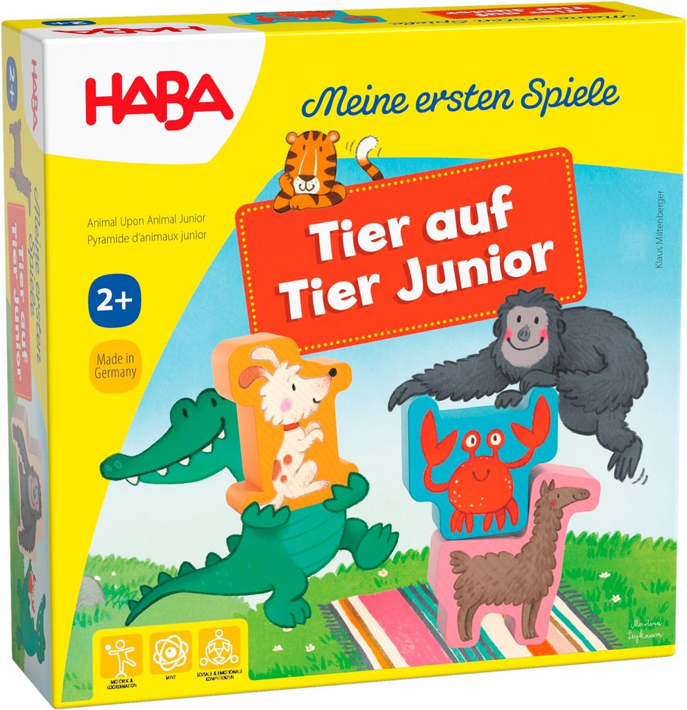 Image of HABA® Meine ersten Spiele "Tier auf Tier Junior" Geschicklichkeitsspiel, mehrfarbig