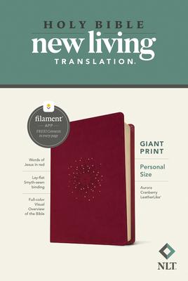 NLT Personal Size Giant Print Bible Filament-Enabled Edition (Leatherlike Aurora Cranberry Red Letter)