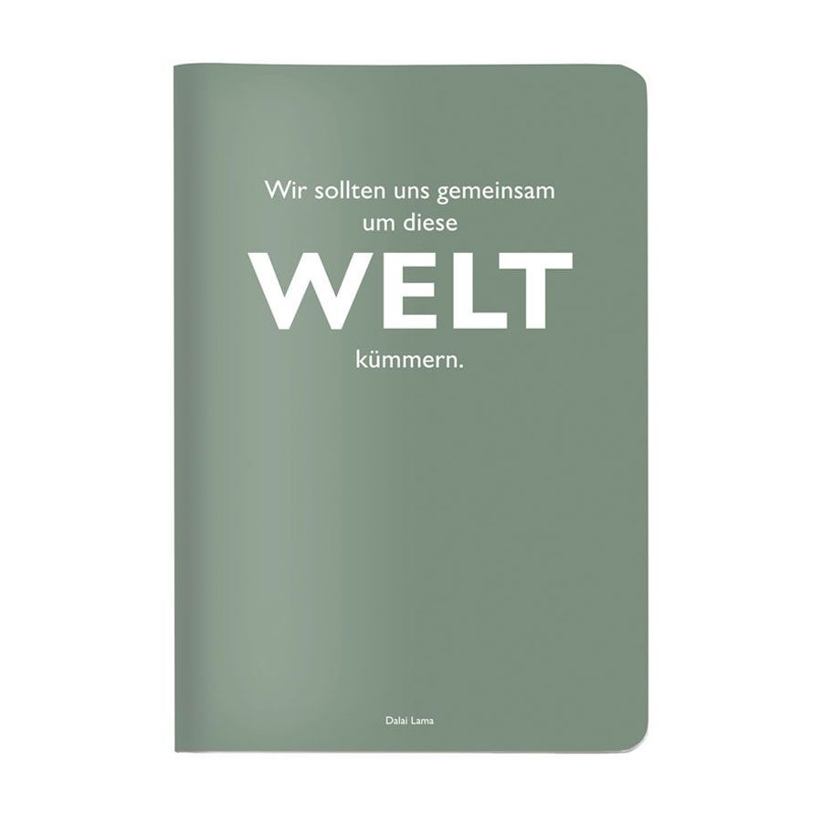 Heft A5 kariert 'Wir sollten uns gemeinsam um diese Welt kümmern.' (Dalai Lama)