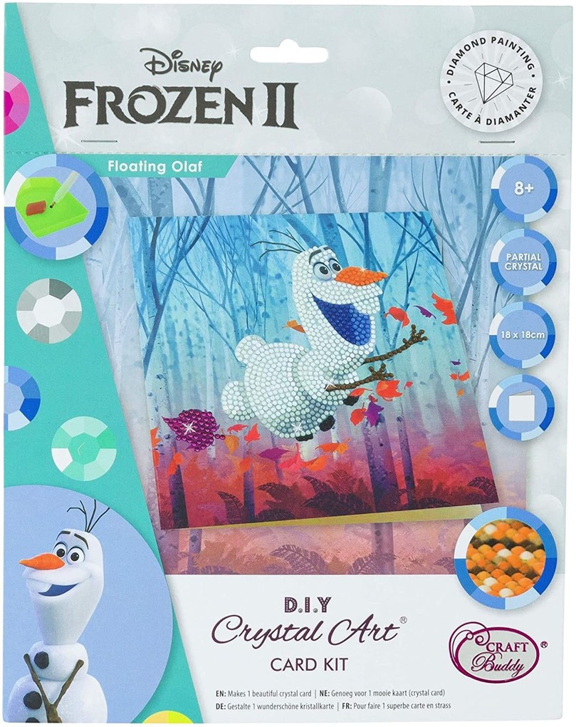 Craft Buddy CCK-DNY801 - Crystal Art Floating Olaf 18x18cm Multi