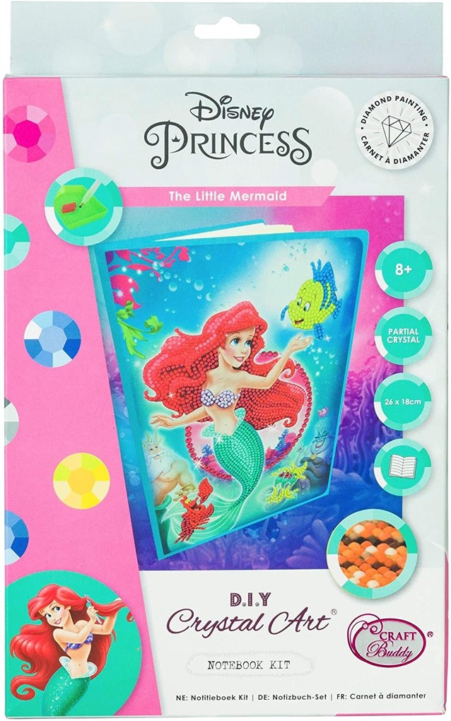 Craft Buddy CANJ-DNY601 - Crystal Art The Little Mermaid Notebook 26x 18 cm