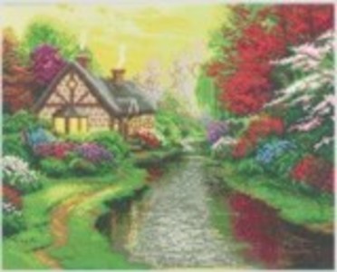 Craft Buddy CAK-TK3L - Crystal Art A Quiet Evening Thomas Kinkade Kit Bild 40 x 50 cm cm