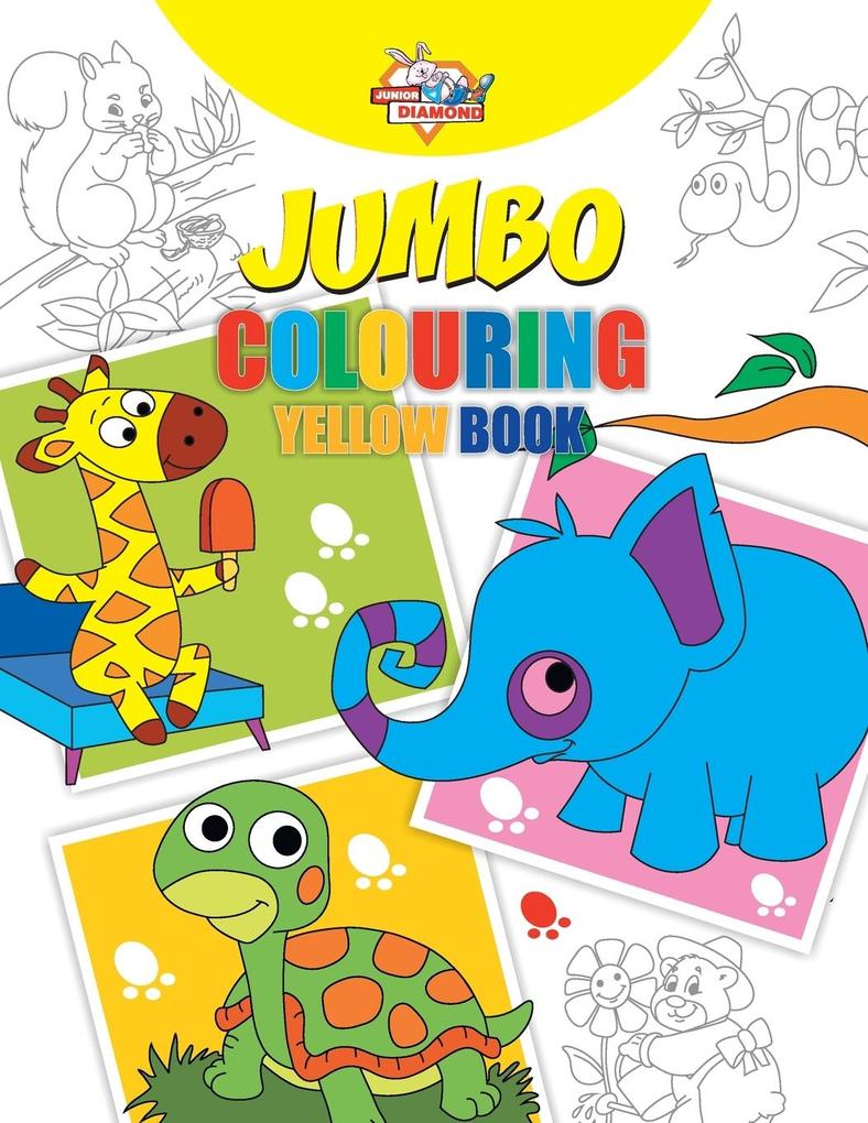Jumbo Colouring Yellow Book for 4 to 8 years old Kids | Best Gift to Children for Drawing Coloring and Painting