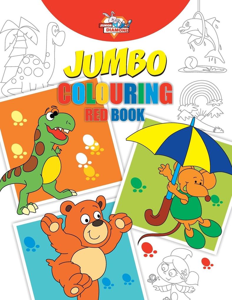 Jumbo Colouring Red Book for 4 to 8 years old Kids | Best Gift to Children for Drawing Coloring and Painting