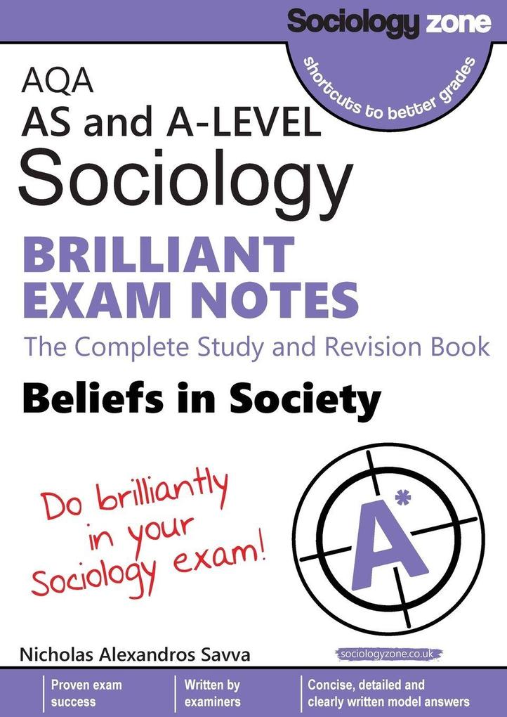 AQA Sociology BRILLIANT EXAM NOTES