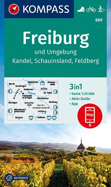 KOMPASS Wanderkarte 889 Freiburg und Umgebung Kandel Schauinsland Feldberg 1:25.000