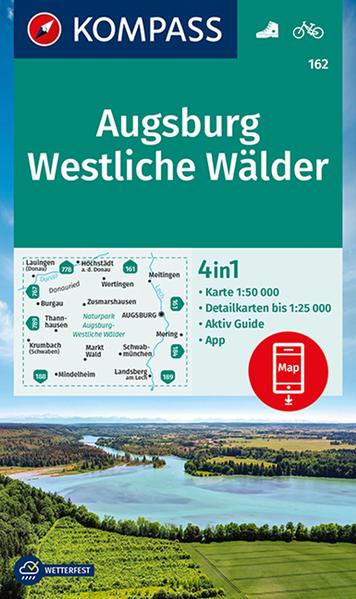 KOMPASS Wanderkarte 162 Augsburg Westliche Wälder 1:50.000